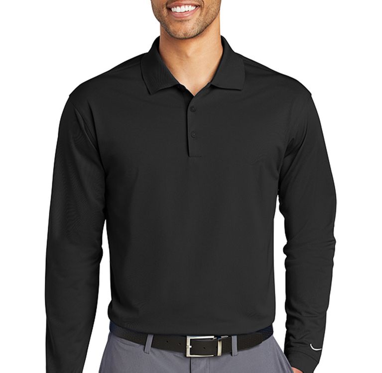 Nike Unisex Dri-FIT Long Sleeve Polo Shirt Custom Branded